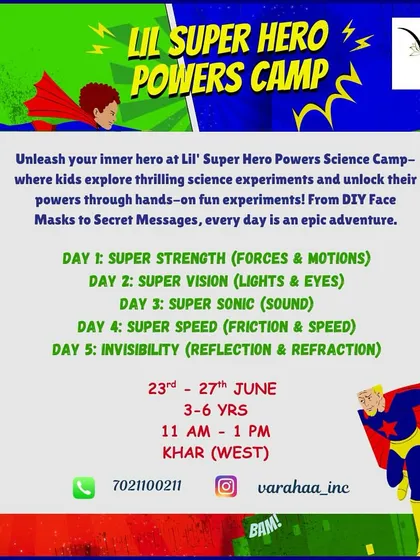 We make science concepts relatable for our youngest learners. In our Lil' Super Hero Powers Camp, kids explore forces, motion, light, and sound through the exciting lens of their favorite heroes, making learning an epic adventure.