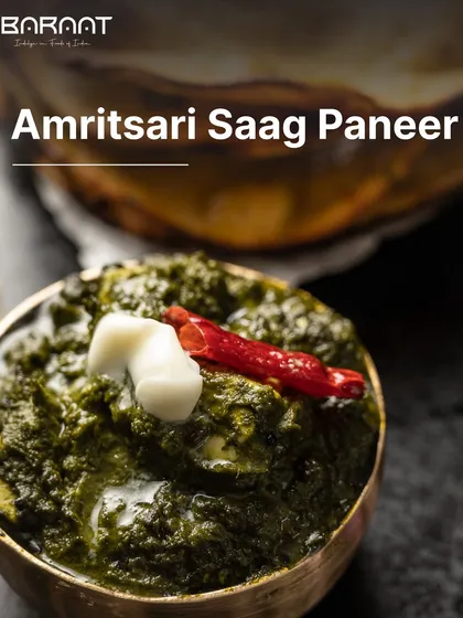 Indulge in the rich flavors of Punjab with my Amritsari Saag Paneer, a creamy spinach dish infused with aromatic spices.