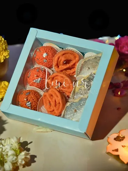 This Mithai Candle Gift Box is a customer favorite. It features a mix of Laddoo, Jalebi, and Kaju Katli candles, all looking tempting and smelling divine in a beautiful window box.