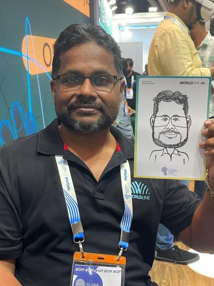 Another caricature from the exhibition event at BKC. We ensure each person gets a unique and personalized drawing.