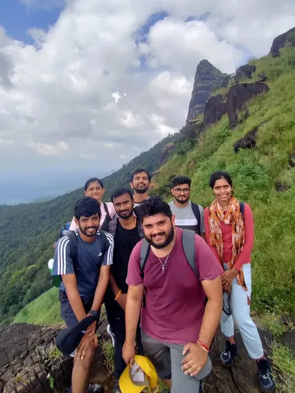 A group selfie on the rocky trail of Kurinjal.