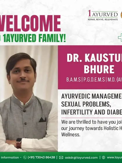 We specialize in treating the complex and often unaddressed aspects of men's health. Dr. Kaustubh Bhure is one of our key experts in the Ayurvedic management of sexual problems and infertility, providing targeted, holistic care to restore balance and vitality.