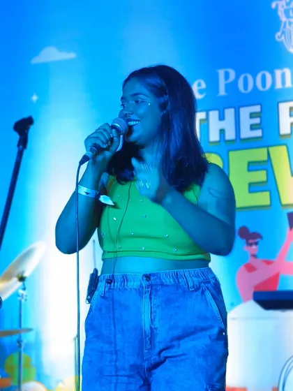 A candid moment of joy on stage. My goal is to have as much fun as the audience, and this picture captures that perfectly.