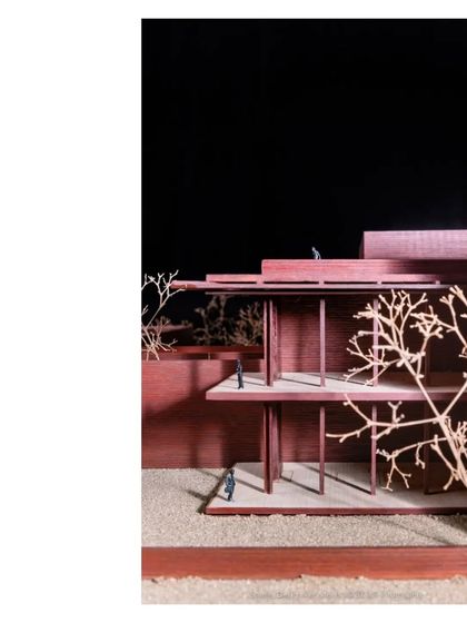 A sectional model of the Tirrupur house, showing the relationship between indoor and outdoor spaces. These models are essential tools for our craft.