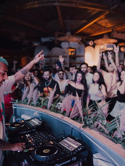 A high-energy shot from my set in Chandigarh. Pointing to the sky, feeling the vibe from the amazing crowd.