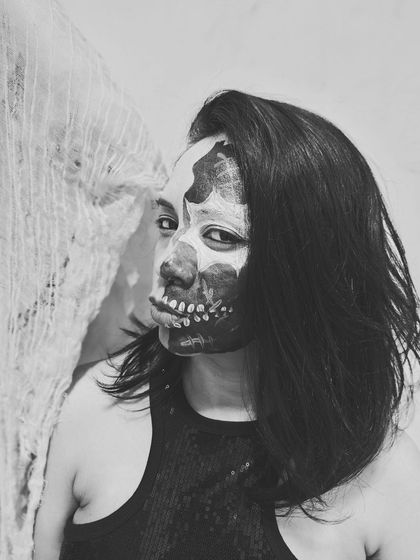 The ghouls and grooves came alive at our Halloween social. This student went all out with some seriously spooky skull face paint.