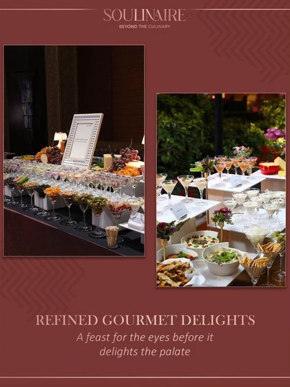 A collage of refined gourmet delights, showing a feast for the eyes before it delights the palate. Our grazing tables are truly a work of art.