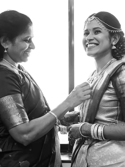 A mother's love and blessings. These timeless, black and white moments between a bride and her mom before the ceremony are some of the most precious memories we capture.