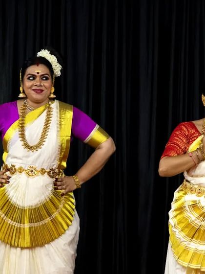 A playful moment from the "Ashtapadi" trio, showing the blend of devotion and joy in our choreography.