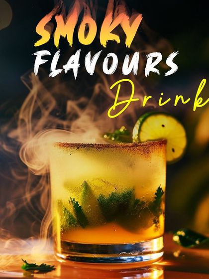 This smoky flavored drink is a feast for the senses. The thick smoke billows from the glass, promising a bold and intense flavor experience for those who dare to try it.
