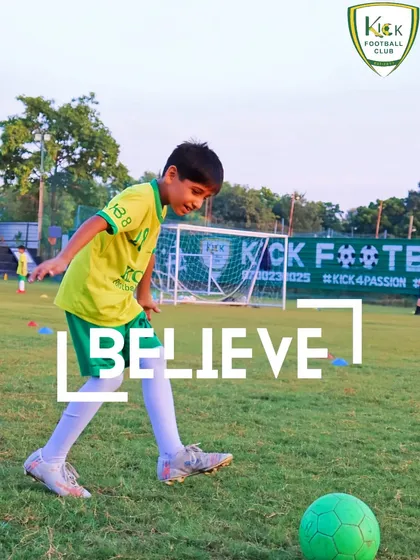 Believe in the process. A young player practices his ball control, a fundamental skill for any aspiring footballer.