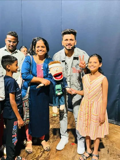 More happy audience members and fans after a family-friendly puppet show.