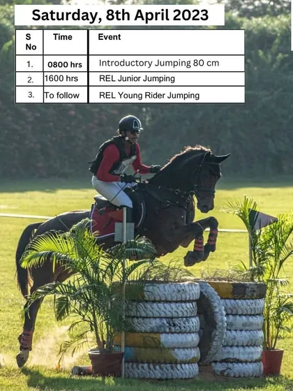 The schedule for a weekend of competition, including Introductory Jumping and REL classes for Junior and Young Riders.