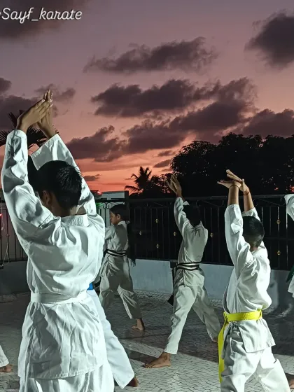 Another view of our sunset training session. The synchronized movement of the students shows the discipline and unity we build in our class.