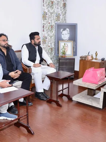 Seated in a meeting with Kumari Selja ji at her Delhi residence. We strategized on making the upcoming 'Jan Sandesh Yatra' in Haryana a success.
