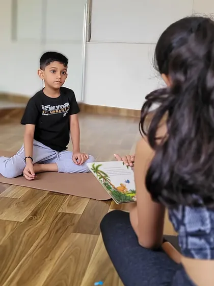 Storytelling is a big part of my kids' yoga classes. It captures their imagination and makes learning asanas and breathing techniques a magical experience.