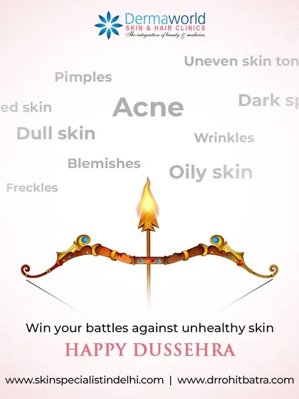 This Dussehra, win the battle against your skin concerns. Whether it's acne, dullness, dark spots, or wrinkles, I am here to help you conquer them and reveal a radiant, healthy glow.
