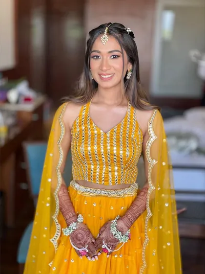 My prettiest bride Theresa, looking absolutely radiant for her mehendi ceremony. Her joy makes my work so rewarding.