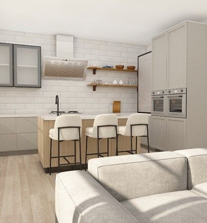 A collection of our 3D design concepts, showcasing various styles, color combinations, and layouts for kitchens, bedrooms, and living rooms. This is the first step in bringing your dream home to life.