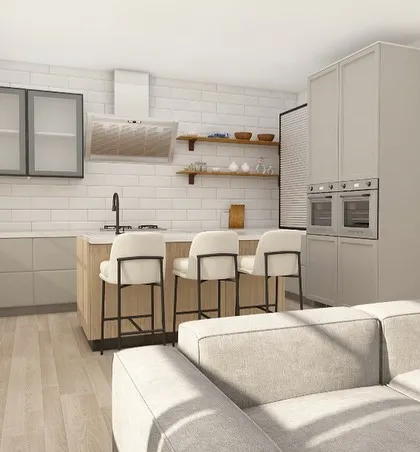 A collection of our 3D design concepts, showcasing various styles, color combinations, and layouts for kitchens, bedrooms, and living rooms. This is the first step in bringing your dream home to life.