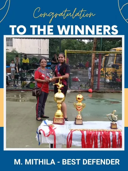 Mithila also received the Best Defender award, highlighting her crucial role in the team's defensive line.
