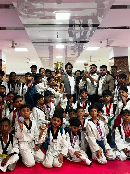 This is what victory looks like. Our team celebrating their wins at the Warriors Cup. Every trophy and medal here is a story of hard work, teamwork, and the champion spirit of the Aarav Taekwondo Academy.