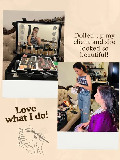 A little collage of what I do and love. From my fully-stocked makeup trolley to getting a client dolled up, these are the moments that make up my life as a makeup artist.