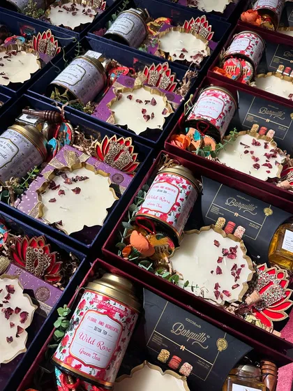 The vibrant colors and intricate details of our premium Diwali hampers. Each box is a feast for the eyes before it's even opened.