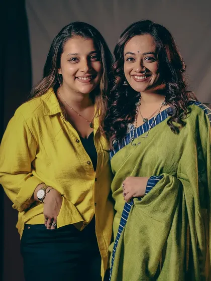 A happy moment with the wonderful Spruha Varad during one of our photoshoots. Building friendships with my clients is truly the best part of what I do.