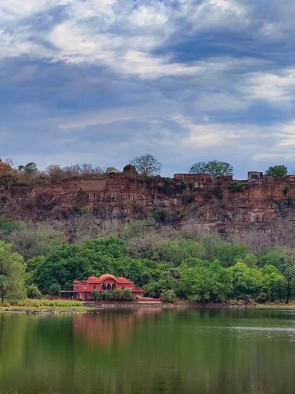 The historic Jogi Mahal at Padam Talab, as seen while we watched Riddhi and her cubs. This image captures the essence of Ranthambore: wildlife, history, and stunning landscapes.