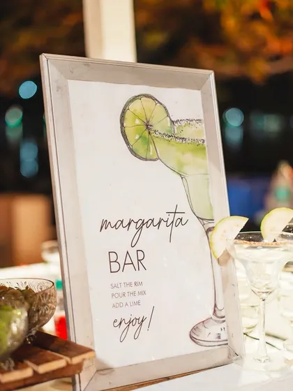 A classic Margarita Bar is always a crowd-pleaser. We ensure even the simplest concepts are executed beautifully, with custom watercolor signage and fresh garnishes to elevate the experience.