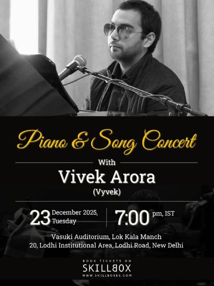 An intimate Piano & Song Concert with Vivek Arora, offering a soulful Christmas week experience in New Delhi.