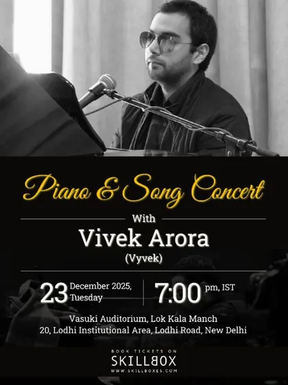 An intimate Piano & Song Concert with Vivek Arora, offering a soulful Christmas week experience in New Delhi.