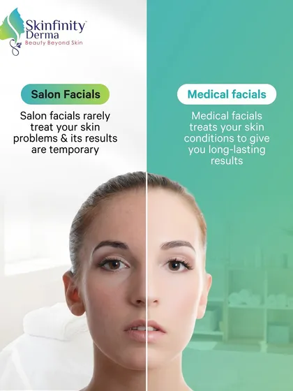 The key difference: salon facials provide temporary results, while medi-facials are designed to treat underlying skin conditions for improvements that last. It's about investing in your skin's health.