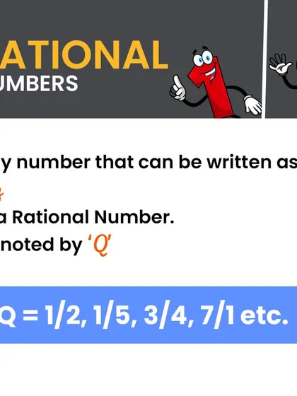 A rational number is any number that can be written as a fraction p/q, where p and q are integers. This includes all whole numbers and terminating or repeating decimals.