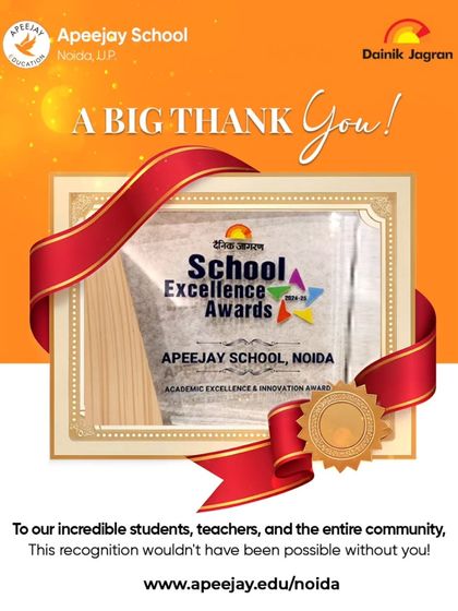 This Academic Excellence & Innovation Award is a recognition of the hard work of our incredible students, teachers, and the entire school community. Thank you all.