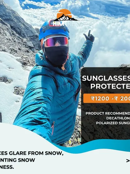 Winter trek essential: UV-protected sunglasses. The glare from the snow can be intense and cause snow blindness. Don't forget your shades.