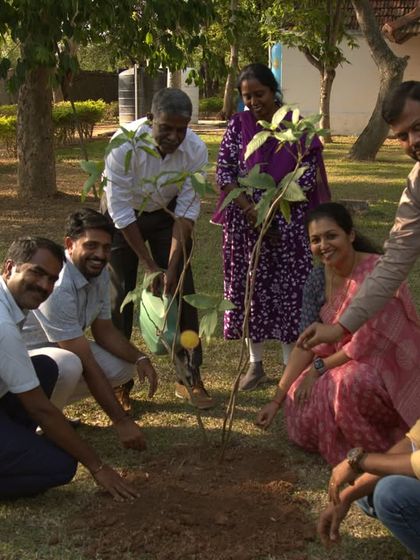 Another group photo of our team during the Earth Day tree planting ceremony, united in our mission of wellness and environmental harmony.