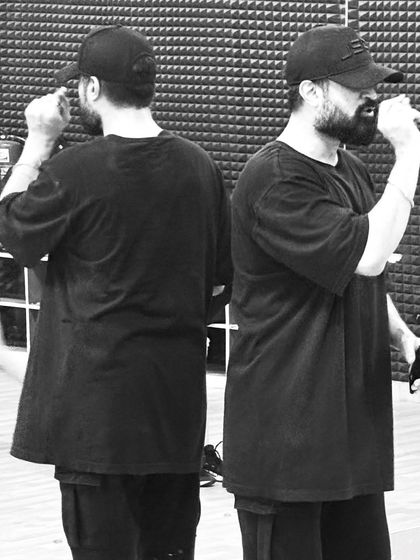 A black and white candid from a class, showing the focus and energy I bring.