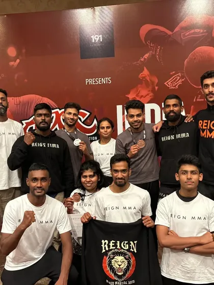 The team after a strong performance at the ADCC India Open. We brought home gold, silver, and bronze medals, with several fighters making their successful competition debut.