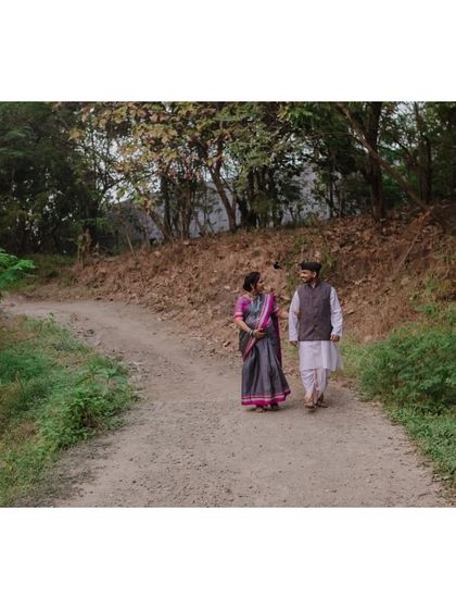 The simplicity of a walk through the countryside. This shoot was about capturing an authentic, "gaav" feel, celebrating their roots.