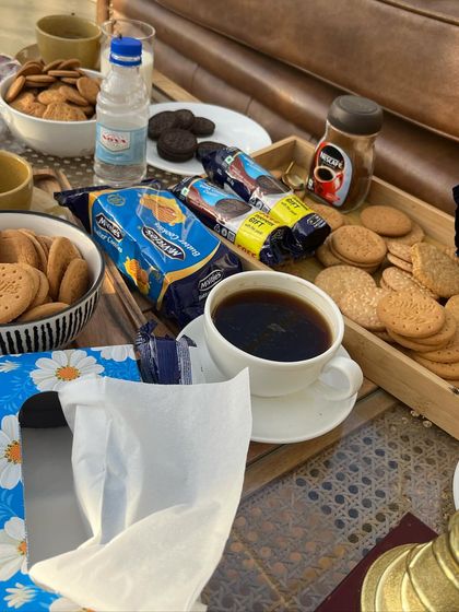 Ate and left no crumbs, literally. This is a behind-the-scenes shot from a print ad shoot for McVitie's biscuits, showing the craft services table.