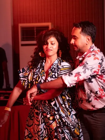 Social dancing with the amazing Mary Lobo at GIDC. It's always a pleasure to dance with the organizers and artists who make these events happen.