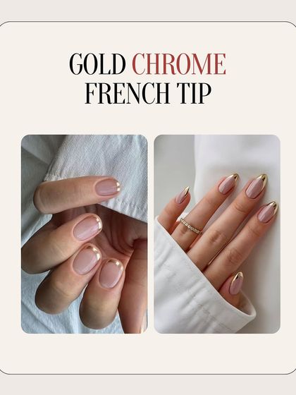 Gold chrome French tips are a must-try trend. They add a touch of luxury and sophistication to the classic French manicure.