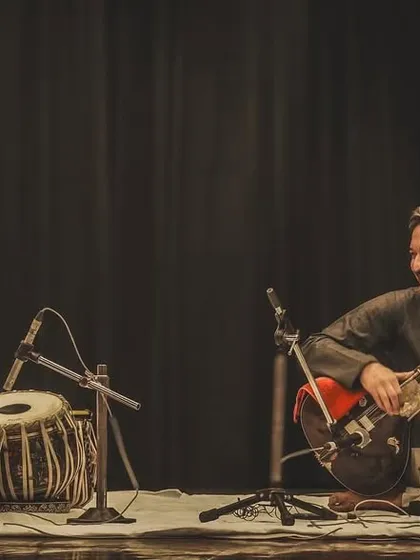 The smiles on our faces say it all. Performing with a master like Pt. Ram Kumar Mishra Ji is not just a concert, but a lesson in music and life.
