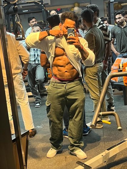 The best warrior is never angry. A quick abs check amidst a celebration.