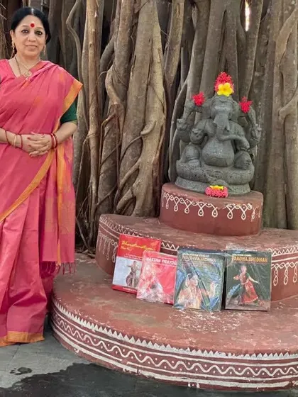 During a visit to my alma mater, Kalakshetra, I placed my four instructional books at the feet of the Ganesha statue under the great Banyan tree. It was a symbolic offering of my work back to its source.