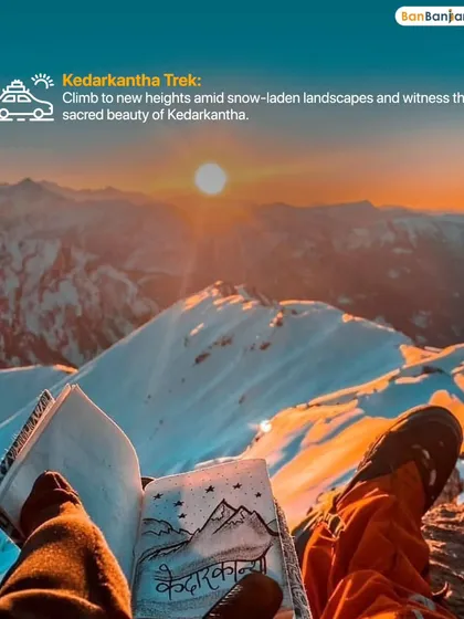 Climb to new heights on the Kedarkantha Trek. Witness the sacred beauty of the Himalayas amid snow-laden landscapes and golden sunrises.