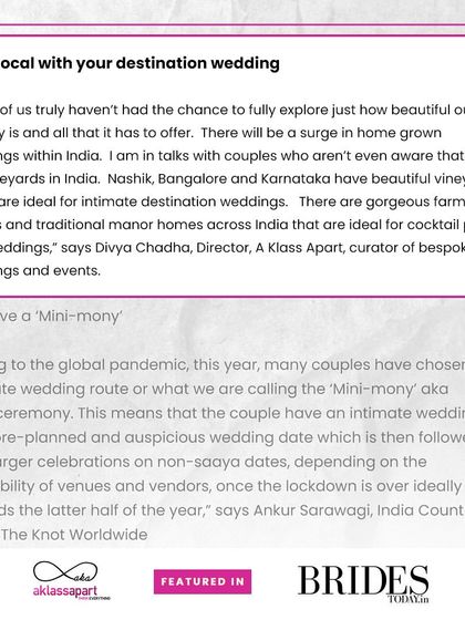 In this feature, I talk about the benefits of going local with your destination wedding and exploring the beauty within India.
