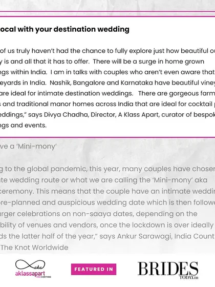 In this feature, I talk about the benefits of going local with your destination wedding and exploring the beauty within India.